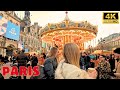 Paris Christmas Market 2023 | Christmas Walk 4K | Paris Christmas lighs