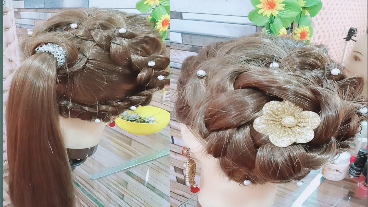 Awesome Jura choti hair style for wedding /party new hair style for girls very easy hair style