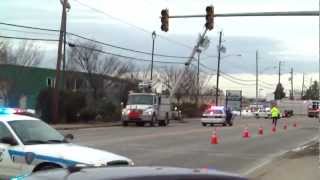 Electric Power leaning Pole Car Accident caused power outage