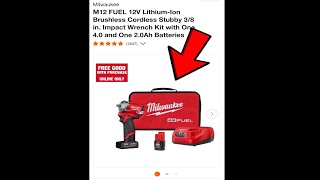 Insane🔥Milwaukee M12 Fuel Stubby Impact Wrench Deal at Home Depot🔥
