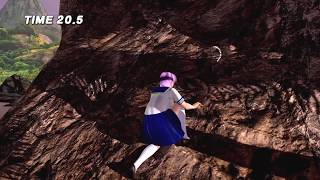 DEAD OR ALIVE Xtreme 3 Fortune 青いセーラー服でロッククライミングする あやね
