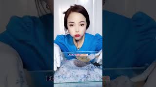 Colored crunchy ice eating & fluffy ice eating & ice asmr