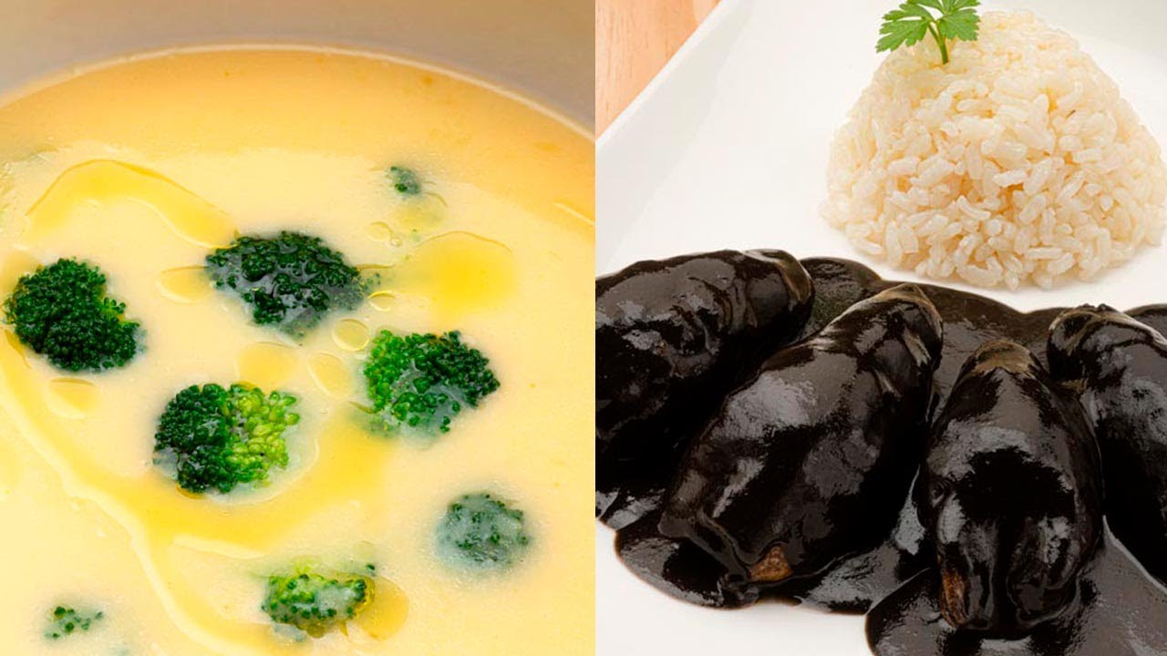 Crema de patata con brócoli - Txipirones rellenos en su tinta - Cocina Abierta de Karlos Arguiñano