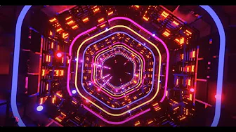 4K Abstract Hexagon Neon Tunnel Multi Color TV Screensaver Saver  VJ loop Background (no sound)