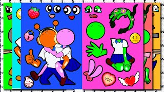 Sticker Book Asmr Incredibox Sprunki Pinki And Orens School Love Sus Mod