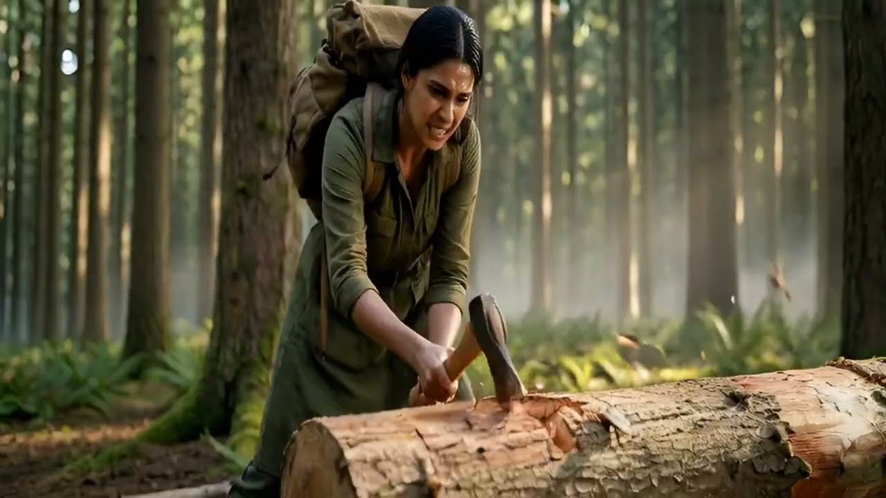 Alone in the Forest | Building a Tree Shelter | Silent Survival