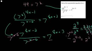 Solve Exponential Equations with Exponent Properties: Challenge Problems