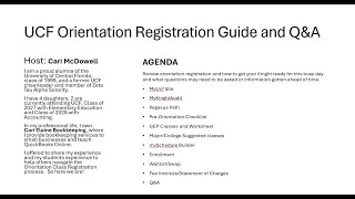 UCF Orientation Registration Guide and Q&A