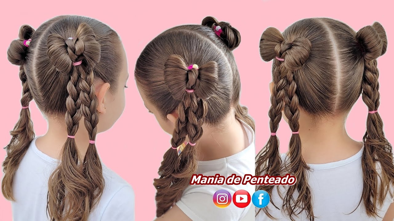 Penteado infantil simples com laço: passo a passo fácil