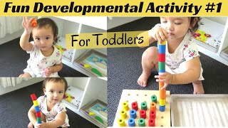 MONTESSORI AT HOME:  Fine Motor Skills (Peg and Stack Board)