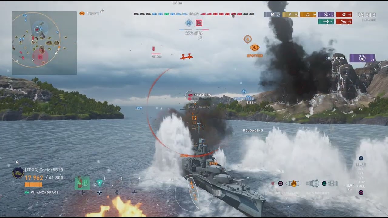 World of Warships: Legends Anchorage 143,000 Damage 1,200,000 credits