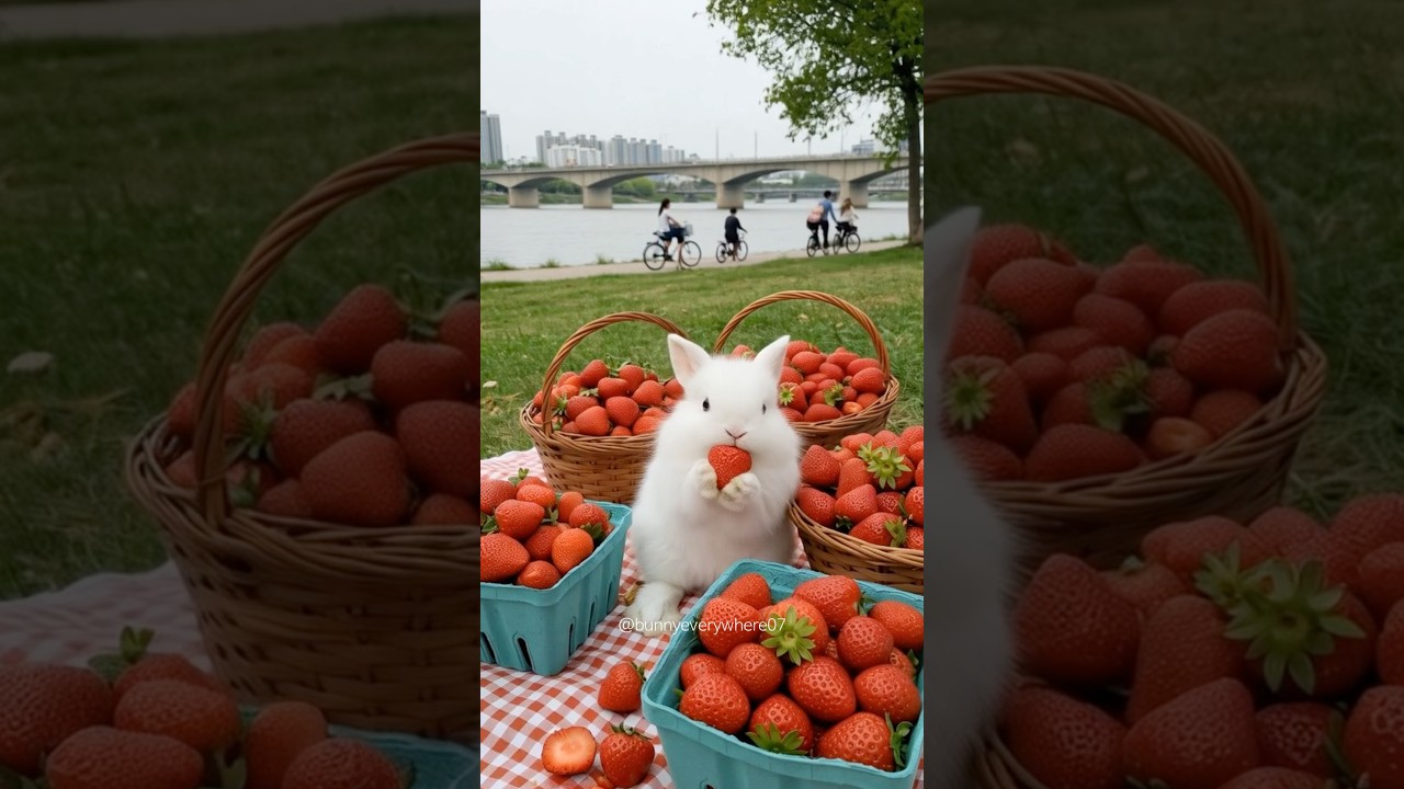 Rabbit Eating Strawberry ASMR 
