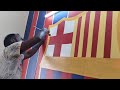logo wall design in bed room