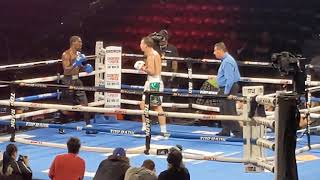Javier Martinez throwing punches in bunches versus his opponent #MilwaukeeMade in his 5th pro bout