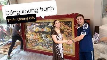 Tranh đồng mạ vàng được đóng khung để gửi cho khách ở xa
