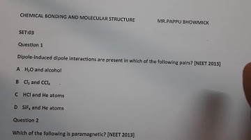M.C.Q ON CHEMICAL BONDING,SET:03,MR.PAPPU BHOWMICK
