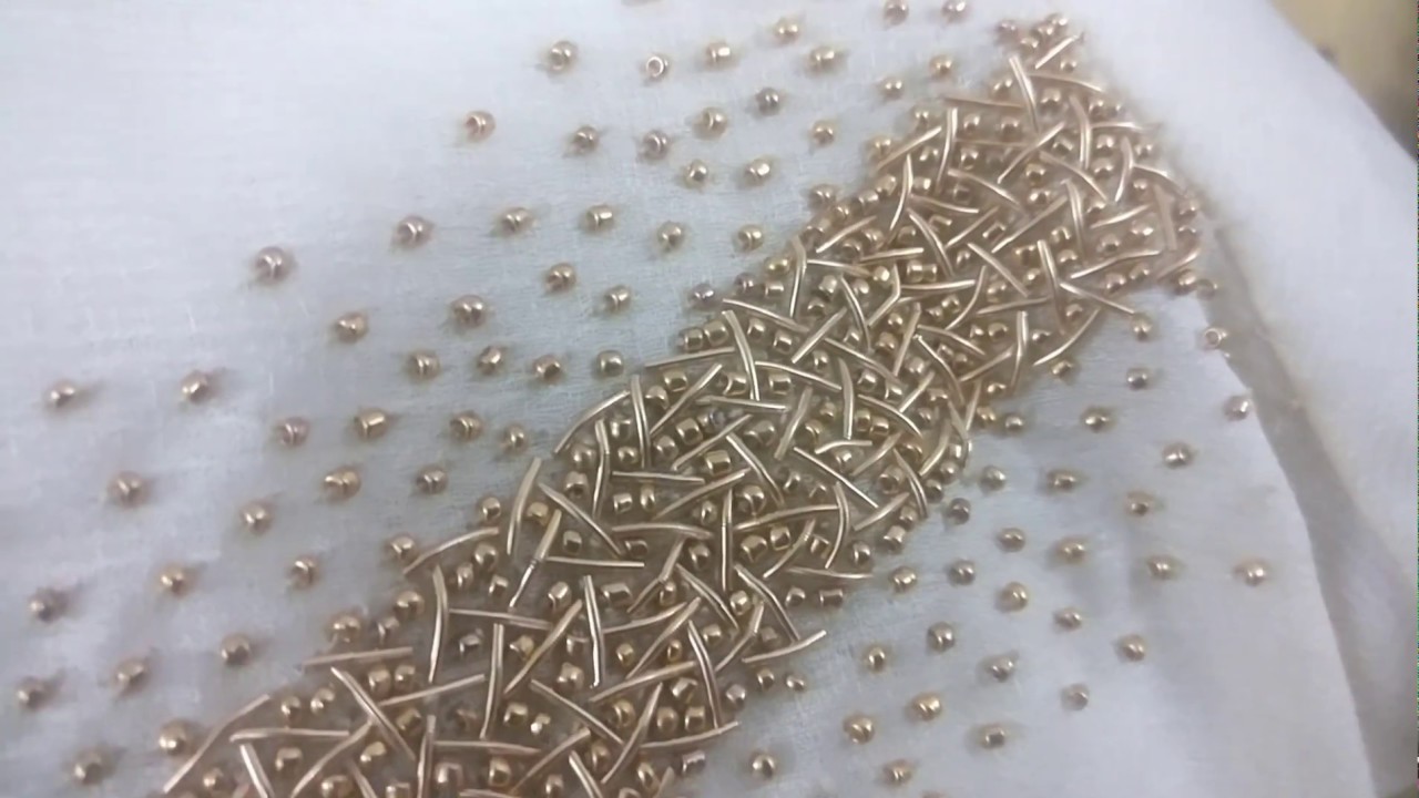 Hand Embroidery Pattern Tutorial 011 Weave stitch using Zardosi