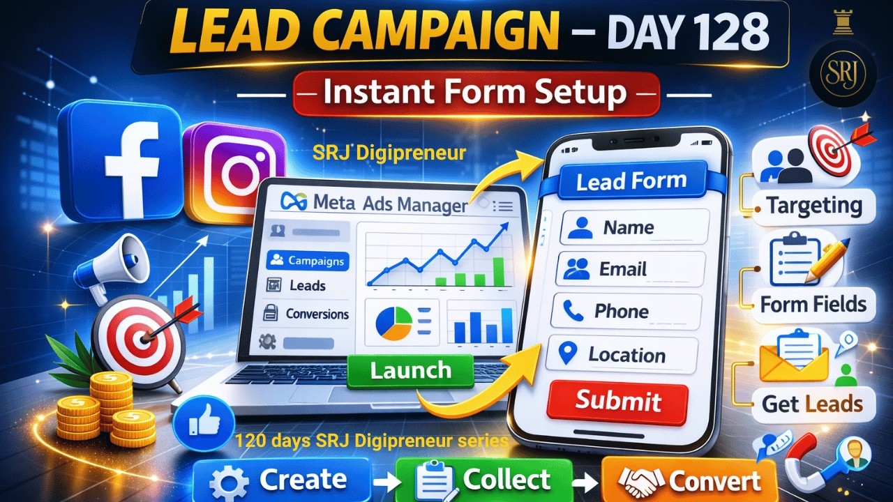 Day 128 | Meta Ads Lead Campaign Tutorial | Instant Form Setup Step-by ...