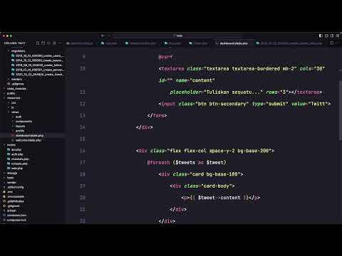 Membuat Kloningan Twitter dengan Laravel - 04 Menampilkan Tweet