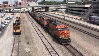BNSF #3911 leads WB Intermodal with CREX Leaser. Kansas City, MO 5/19/18