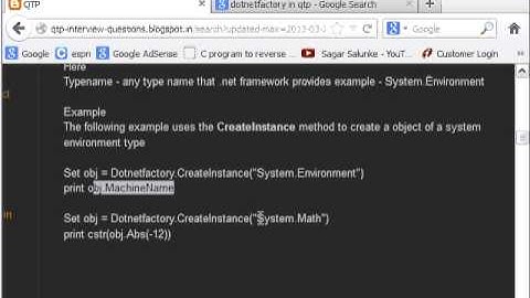 Dotnetfactory object in QTP