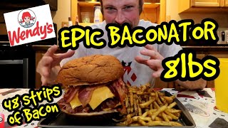 10lb Baconator Challenge | ManvFood | Wendys | 48 Strips of Bacon | Giant Foods