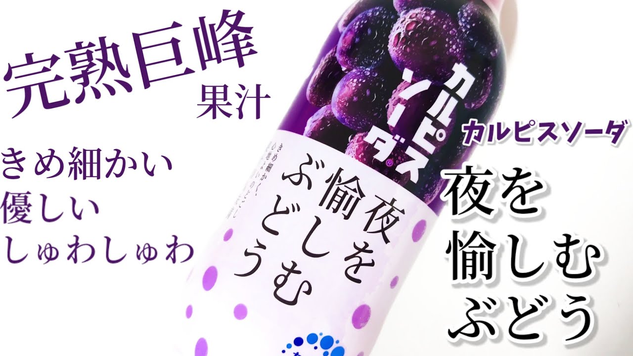 カルピスソーダ夜を愉しむぶどう！完熟巨峰の深い味わいに優しいしゅわ