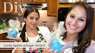 DIY Color Candy Apples with Sugar Glitter! | Light Blue Glitter Candy Apples