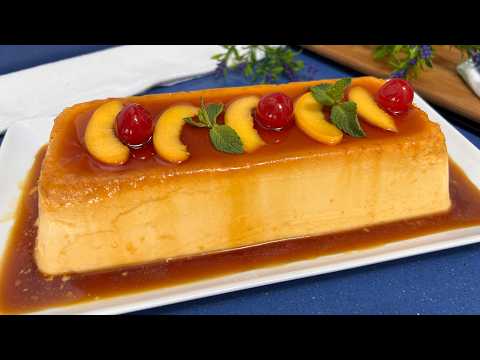 PEACH PUDDING 🌟 The EASIEST dessert you'll see today
