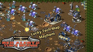 🚨 Epic Red Alert 2 FFA Gameplay 🔥 Lucky Tech Map Mayhem with Soviet Crate Mastery!