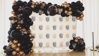 8ft X 10ft Balloon Garland on Step and Repeat | Tutorial | Set Up with Me How To Design A Step And Repeat Backdrop