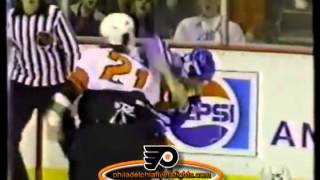 024 Oct 29, 1988 Rudy Poeschek vs Dave Brown New York Rangers vs Philadelphia Flyers