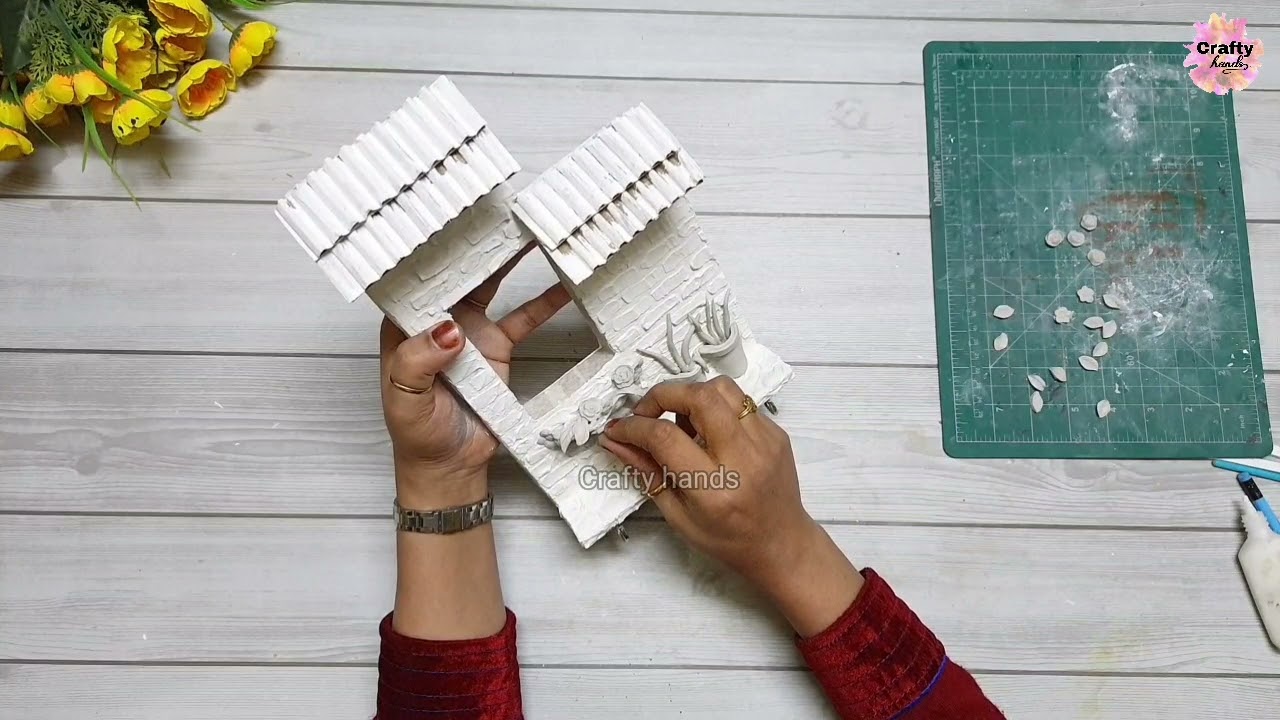 Beautiful key holder making idea at home | cardboard craft idea ...