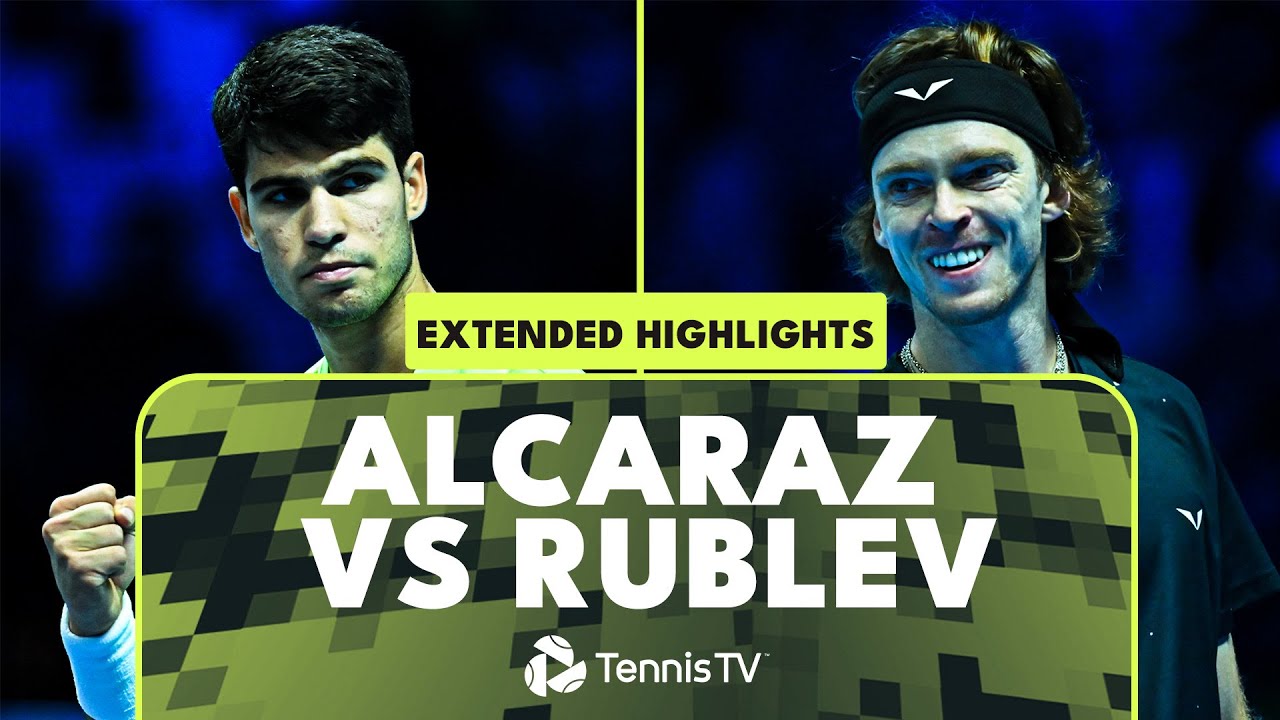 Carlos Alcaraz vs Andrey Rublev First Meeting  ATP Finals 2023 Extended Highlights