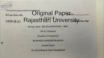 B.com 3rd year exam paper 2025| Advertising & Sales Management | Dr. Ruchi Khandelwal 