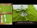 Simple Kurti Cutting and stitching For Beginners/Boat Neck Cutting Easy Tutorial