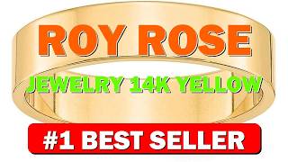 Roy Rose Jewelry 14K Yellow Gold 5mm Flat Wedding Band Ring Sizes - B01KZADRGI