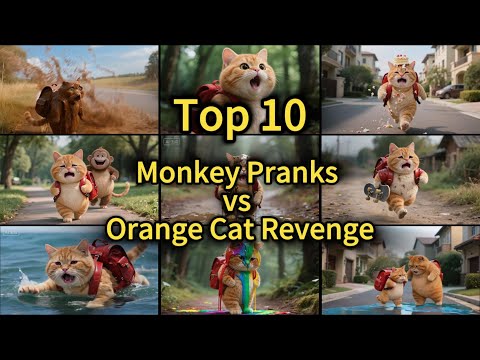 Top 10 Monkey Pranks vs Orange Cat Revenge — Ultimate Funny Shorts Compilation