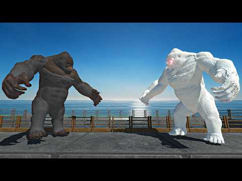 Mutant Primates vs Albino Itself on Bridge - Animal Revolt Battle Simulator