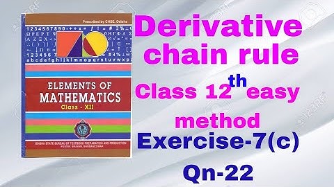 Derivative chain rule//Exercise-7(c) Qn-22//class 12 // CHSE ODISHA