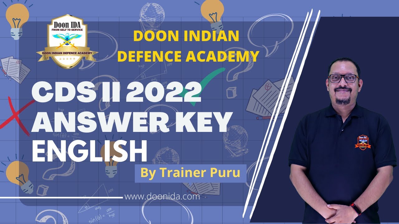 CDS II 2022 English Answer key  with Trainer Puru