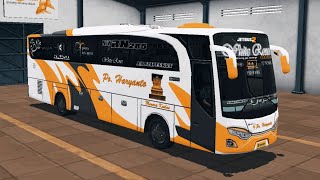 LIVERY BUSSID HD Po.Haryanto 008 WHITE ROSES