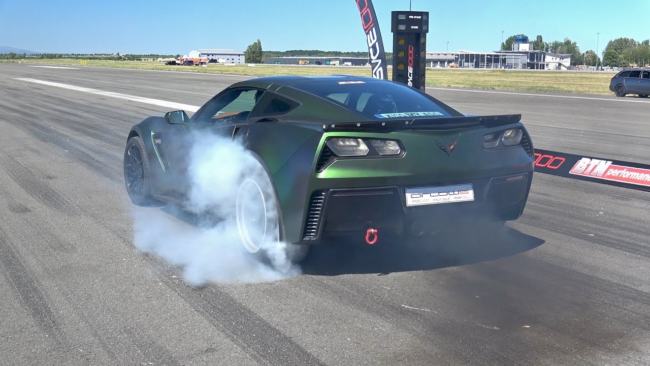 740HP Chevrolet Corvette C7 Z06 - BURNOUT & 1/2 Mile Accelerations!