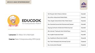 MPU3223 (K2) | Pitching For EduCook Application