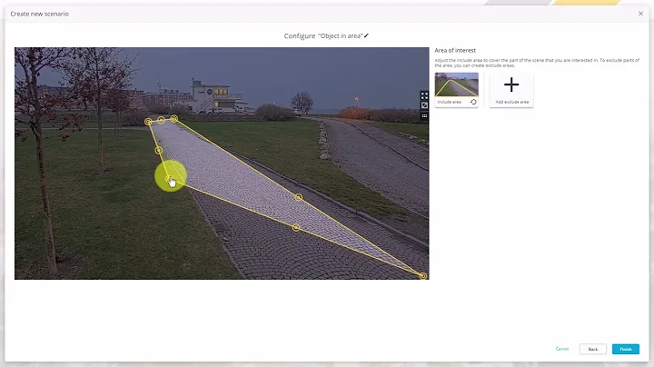 How to create an object in area scenario in AXIS Object Analytics