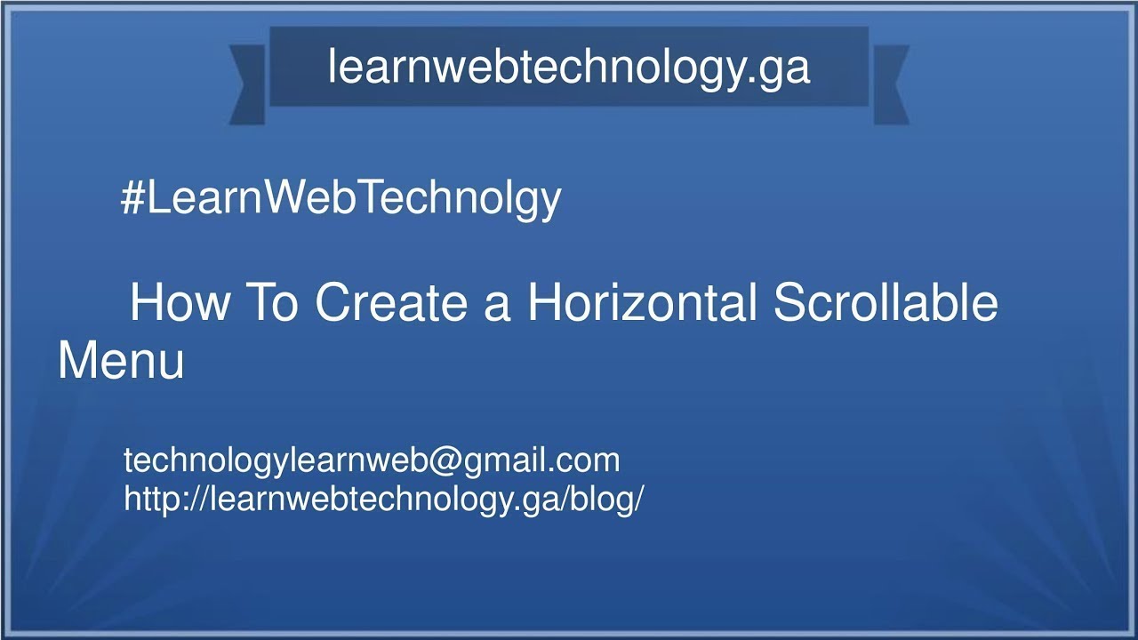 How To Create a Horizontal Scrollable Menu in hindi | Learn Web ...