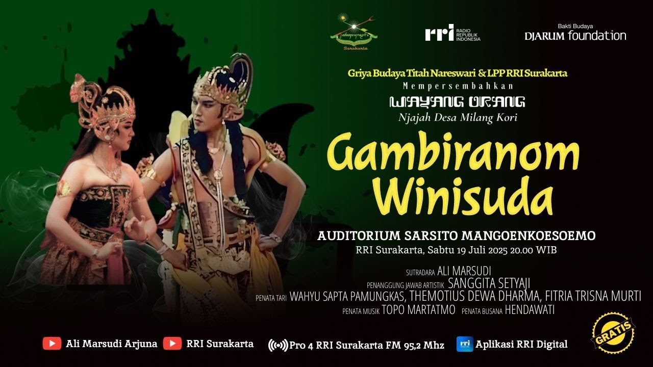 GAMBIRANOM WINISUDA || Wayang Orang Njajah Desa Milang Kori RRI Surakarta & GBTN