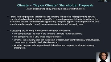2022 ISS Policy Update on Say-on-Climate proposals