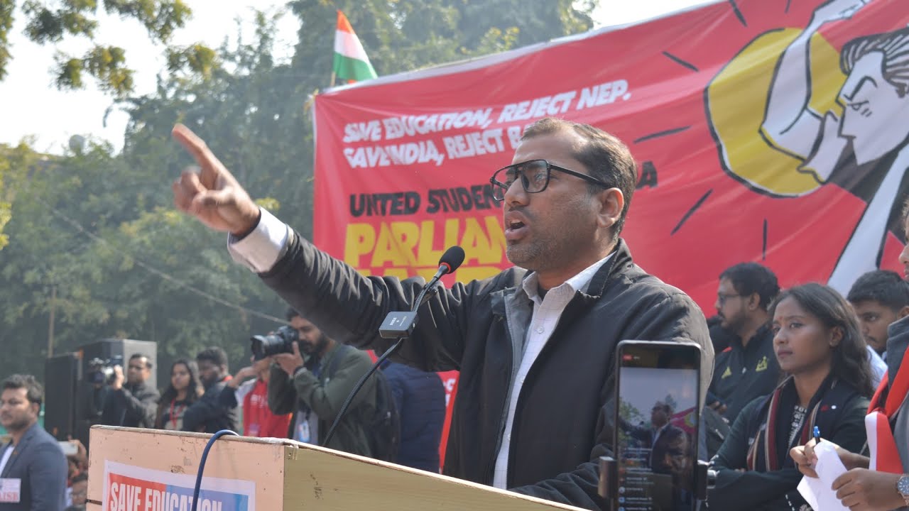 Comrade Prasenjeet Kumar | General Secretary, AISA | Parliament March ...