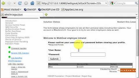 WEBGOAT V5.3 - XPATH Injection
